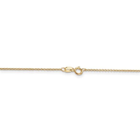 14k Yellow Gold Small Fancy Script Initial H Necklace - 24 Inch